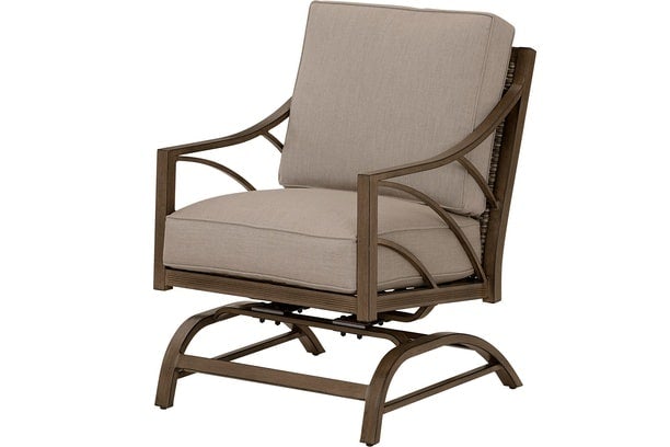 Apricity By Agio Potomac Aluminum PVC Wicker Outdoor Seating Patio Rocker Club Chair Cushion