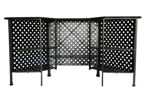 DWL Aluminum Bar Outdoor Patio Dining and Entertaining with Shelving Fern Black Finish