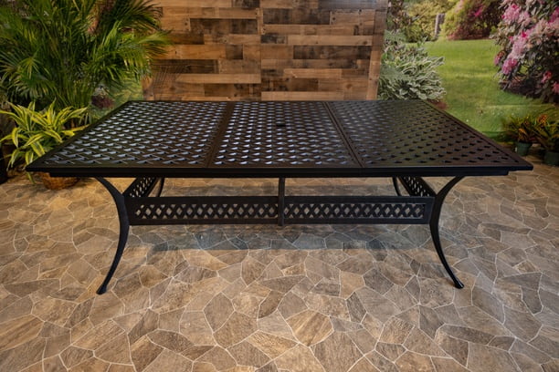 DWL Aluminum Weave Outdoor Extension Dining Table