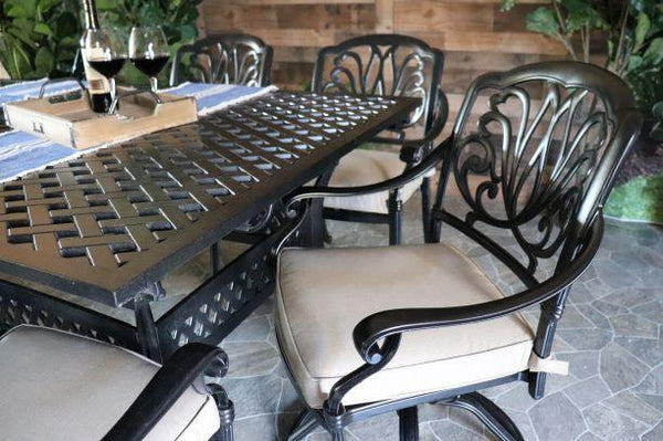 dwl lillian lynwood aluminum sunbrella dining swivel chair