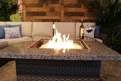 BISCAYNE 5 PIECE SEATING SET - Gas Fire Pit and 4 Swivel Gliders
