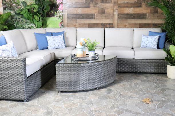 erwin sons biscayne wicker all weather sectional seating outdoor sunbrella cushions