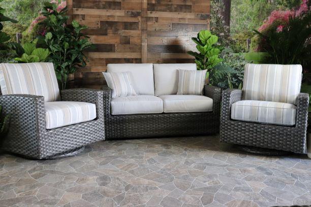 erwin sons biscayne wicker outdoor patio seating love seat swiel gliders set