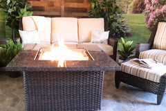 OCONEE 5 PIECE SEATING SET - Gas Fire Pit and 4 Swivel Gliders