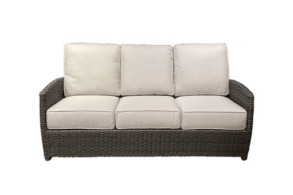 erwin and sons edgewater pvc wicker outdoor seating patio sofa front sunbrella