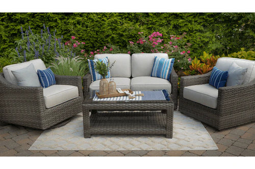 erwin and sons southampton all weather wicker aluminum frame outdoor patio seating love seat club chair swivel glider coffee table collection sunbrella idol seagull
