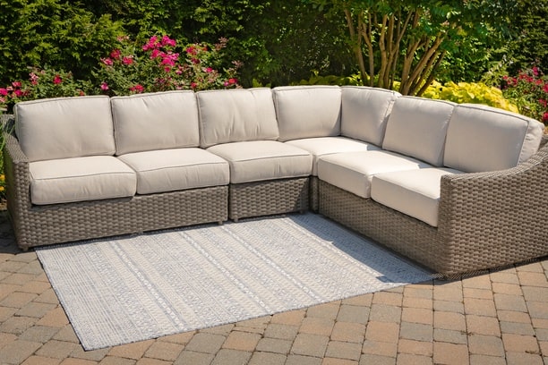 erwin and sons southampton all weather wicker aluminum frame outdoor patio seating sectional four piece back sunbrella idol seagull