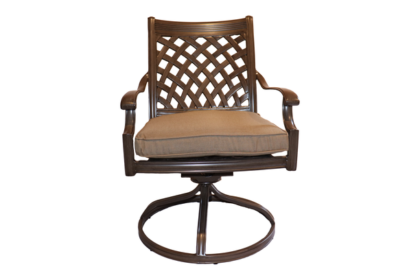 glenhaven home and garden chateau 2 aluminum oakcrest patio dining outdoor swivel chair front