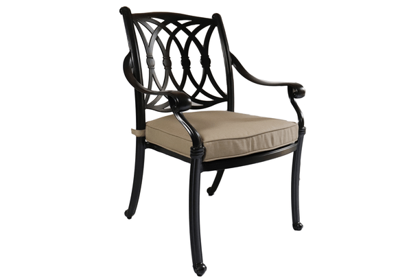 glenhaven home and garden chelsea aluminum outdoor patio dining chair front