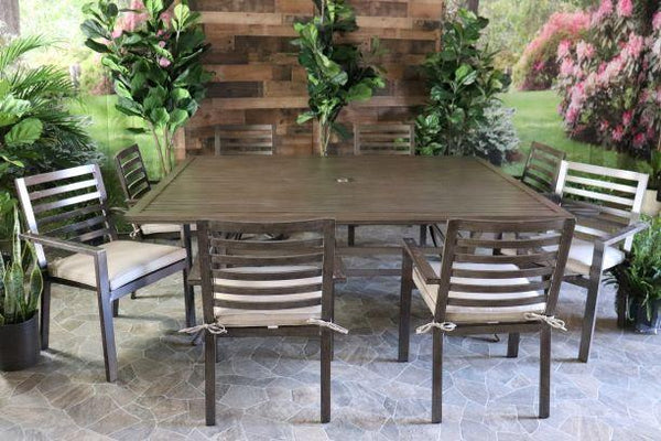 glenhaven home and garden palm springs aluminum patio dining outdoor set table eight dining chairs