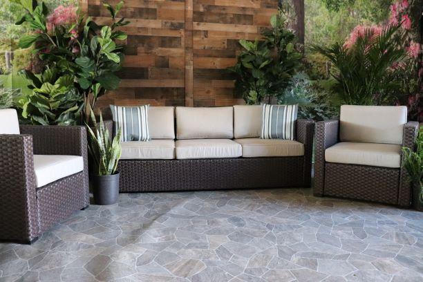 glenhaven home and garden portofino wicker patio outdoor seating sofa club chairs