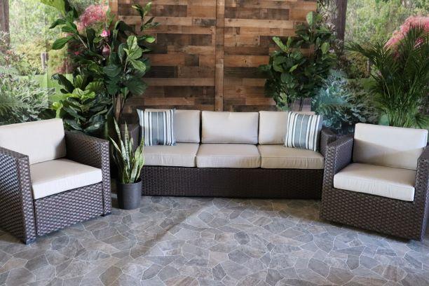 glenhaven home and garden portofino wicker patio seating outdoor sofa club chair