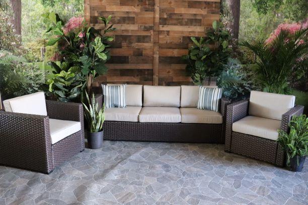 glenhaven home and garden portofino wicker patio seating outdoor sofa club chairs