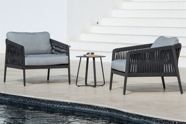 Ritz ALU 4 Piece Seating Set - Sofa, 2 Club Chairs and Coffee Table ...