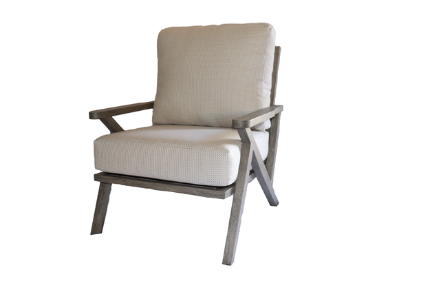 patio renaissance cabrillo aluminum seating patio outdoor club chair salvaged lumber front side