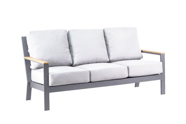 patio renaissance coronado aluminum teak outdoor patio seating sofa canvas granite sunbrella
