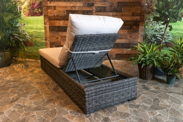 Patio Renaissance Somerset Seating Wicker Patio Furniture Chaise Lounge Chair Back