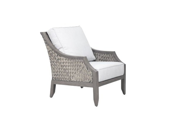 patio renaissance vieques cast aluminum all weather wicker outdoor patio seating club chair canola seed fossil twig sunbrella cushions