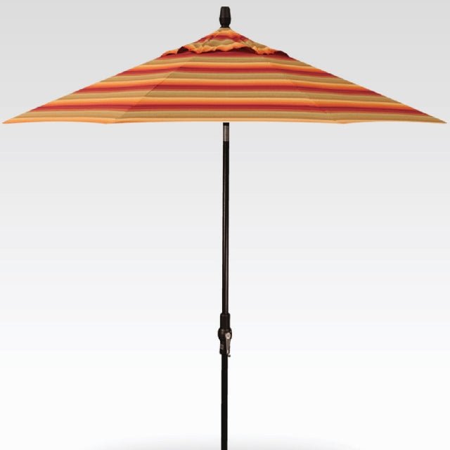 Treasure Garden 9' Auto Tilt Umbrella Sunbrella Astoria Sunset Stripe