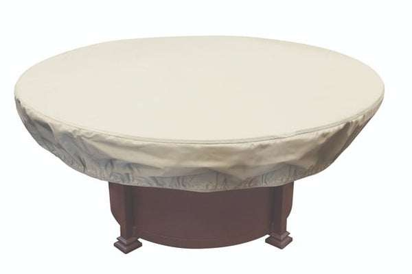 treasure garden furniture cover cp 930 weather resistant polyester 48 54 round fire pit table ottoman champagne