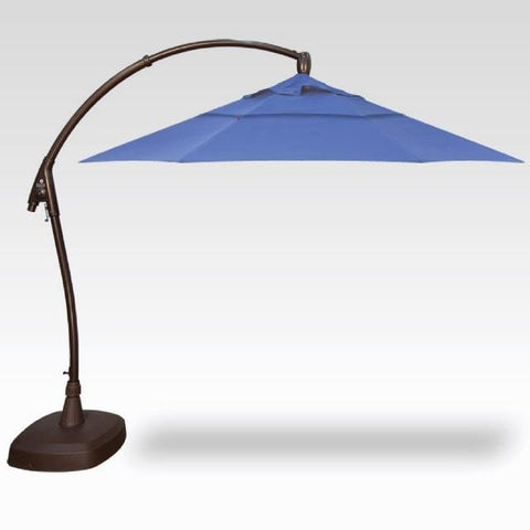 blue cantilever patio umbrella 10' x 13' ft. Rectangular Vents give you more cooling and safety because they allow air to flow and reduce wind pressure. Mondawe 13-ft Aluminum Gray Cantilever