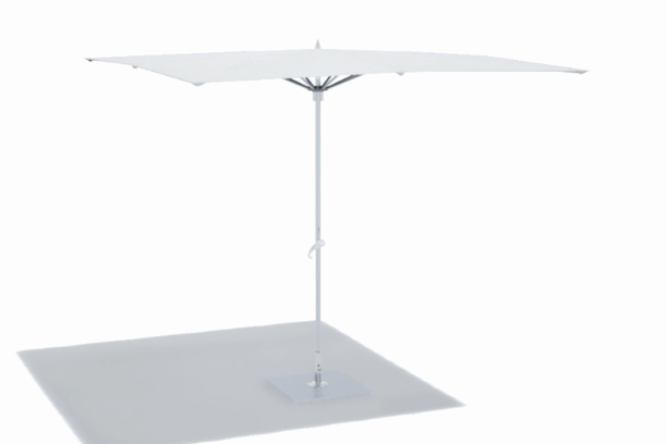 Tuuci Ocean Master M1 8.5 Sqaure Zero Horizon Center Pole Table Outdoor Umbrella Polished Titanium Natural Marine Canopy Side 