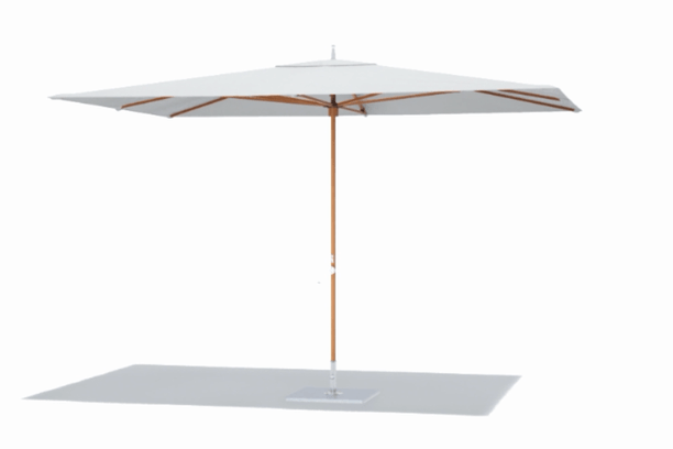 Tuuci Ocean Master M1 8x12 Outdoor Umbrella Table Center Pole ALuma Teak Natural Marine Grade Canopy Front